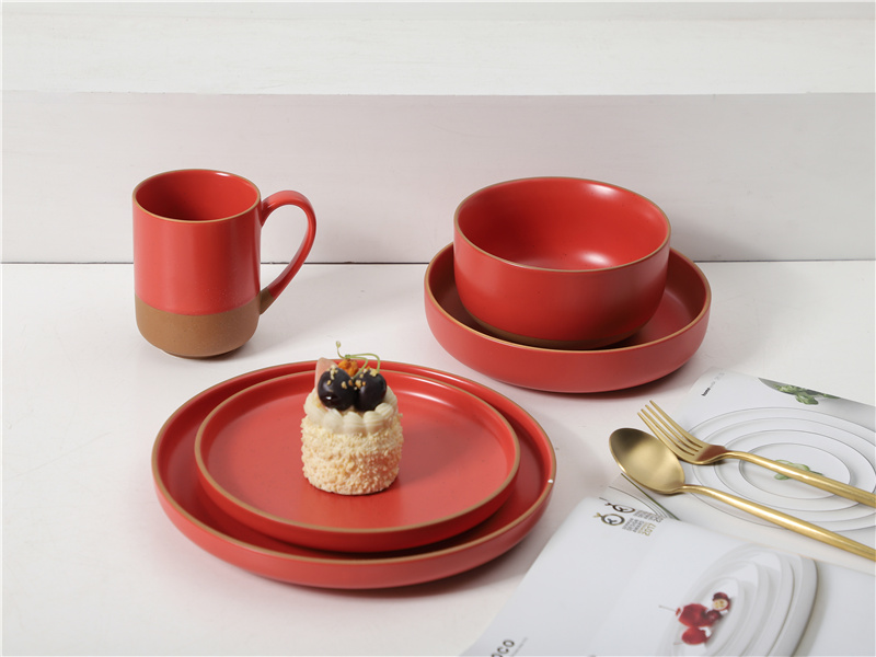 Lucky Red Porcelain Tabletop Pieces, in matte