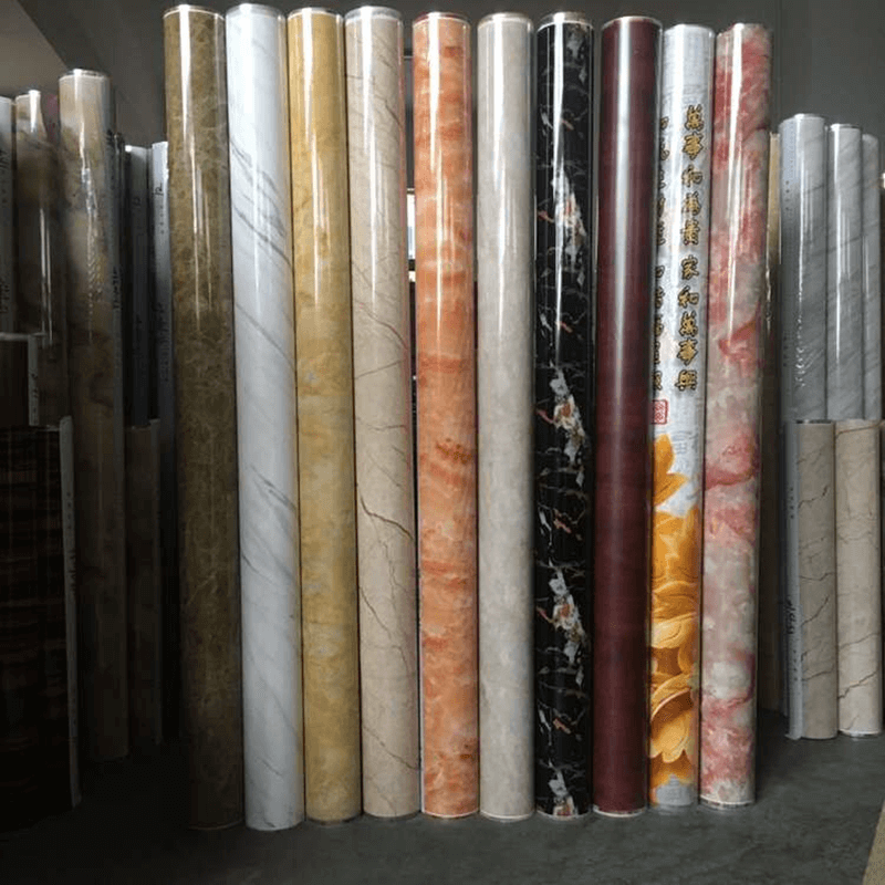 China Factory decoration marble and wood grain hot stamping foil panel film for wall panel