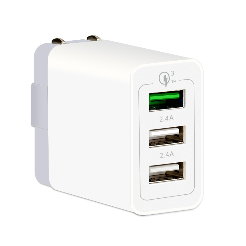 45W 3-ports USB A väggladdare