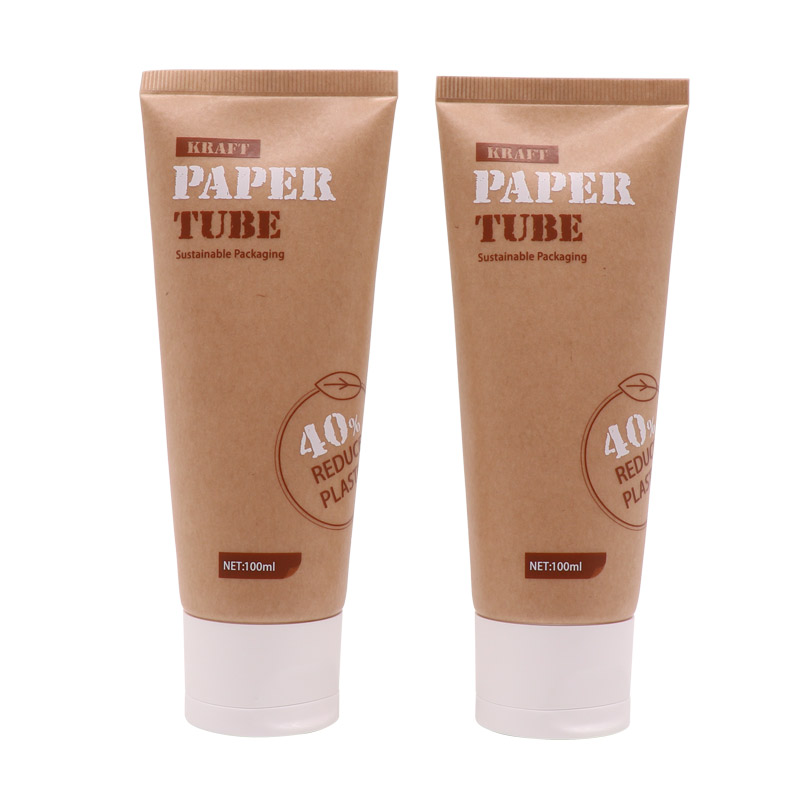 Tub cosmètic d'espremta de paper kraft impermeable ecològic